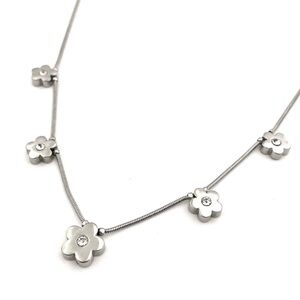 Y2K Lia and Sophia Crystal Pave Accent Necklace in Sterling Silver OS​
